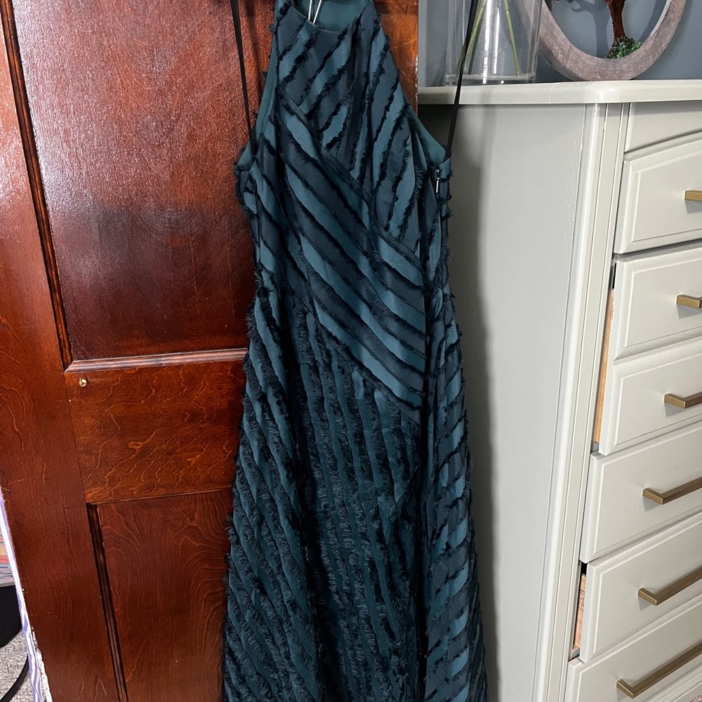 Elegant Teal Striped Dress